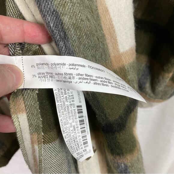 Zara Blogger Favorite Green&Beige Wool Blend Plaid Shacket Sz.M - Picture 13 of 15